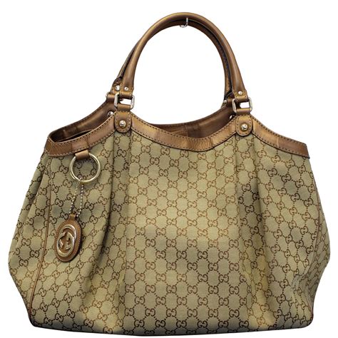 gucci sukey large original gg canvas tote cocoa|Authentic GUCCI Sukey Large Original GG Canvas .